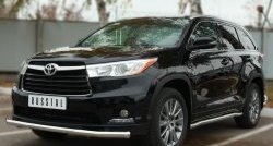 16 999 р. Одинарная защита переднего бампера диаметром 63 мм SLITKOFF  Toyota Highlander  XU50 (2013-2017) дорестайлинг  с доставкой в г. Горно‑Алтайск. Увеличить фотографию 2