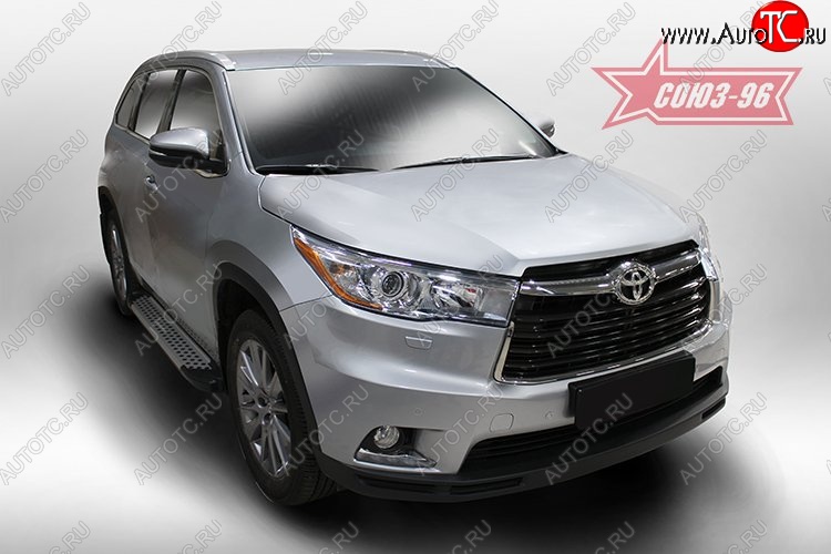 9 089 р. Пороги из алюминиевого профиля Souz-96 Toyota Highlander XU50 дорестайлинг (2013-2017)  с доставкой в г. Горно‑Алтайск