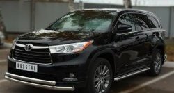 30 599 р. Широкая защита порогов SLITKOFF  Toyota Highlander  XU50 (2013-2017) дорестайлинг  с доставкой в г. Горно‑Алтайск. Увеличить фотографию 3