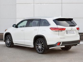 15 999 р. Защита заднего бампера (Ø63 мм уголки, нержавейка) SLITKOFF  Toyota Highlander  XU50 (2013-2017) дорестайлинг  с доставкой в г. Горно‑Алтайск. Увеличить фотографию 4