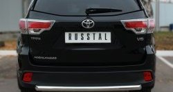 16 249 р. Защита заднего бампера (Ø63 мм, нержавейка) SLITKOFF  Toyota Highlander  XU50 (2013-2017) дорестайлинг  с доставкой в г. Горно‑Алтайск. Увеличить фотографию 2