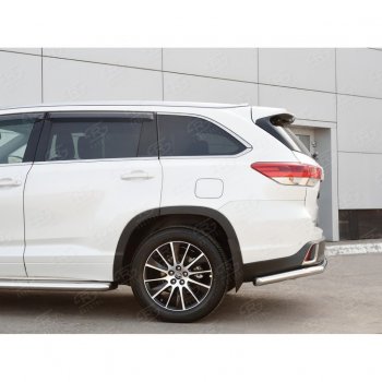 17 999 р. Защита заднего бампера (Ø63 мм, нержавейка) SLITKOFF  Toyota Highlander  XU50 (2016-2020) рестайлинг  с доставкой в г. Горно‑Алтайск. Увеличить фотографию 3