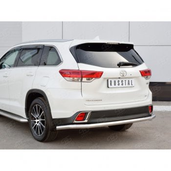 17 999 р. Защита заднего бампера (Ø63 мм, нержавейка) SLITKOFF  Toyota Highlander  XU50 (2016-2020) рестайлинг  с доставкой в г. Горно‑Алтайск. Увеличить фотографию 4