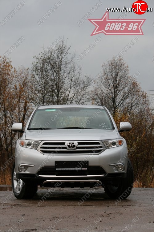 18 269 р. Защита переднего бампера с декоративными элементами Souz-96 (d42) Toyota Highlander XU40 рестайлинг (2010-2013)  с доставкой в г. Горно‑Алтайск