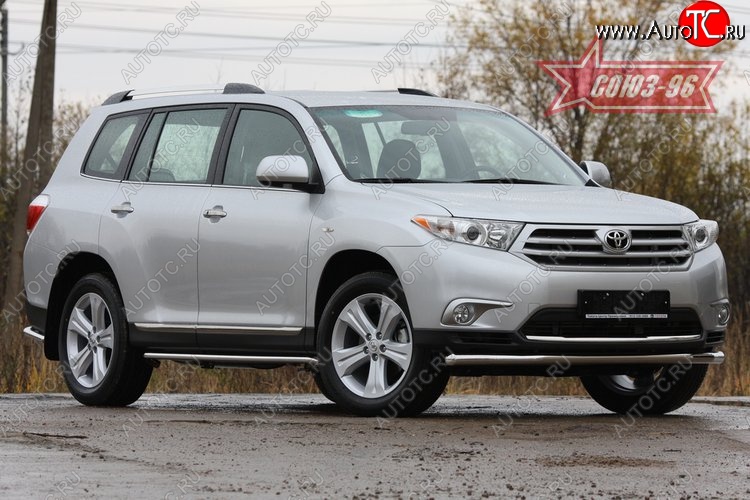 14 399 р. Защита переднего бампера одинарная Souz-96 (d60) Toyota Highlander XU40 рестайлинг (2010-2013)  с доставкой в г. Горно‑Алтайск