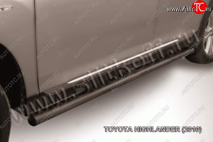 11 949 р. Защита порогов Slitkoff Toyota Highlander XU40 рестайлинг (2010-2013) (Цвет: серебристый)  с доставкой в г. Горно‑Алтайск