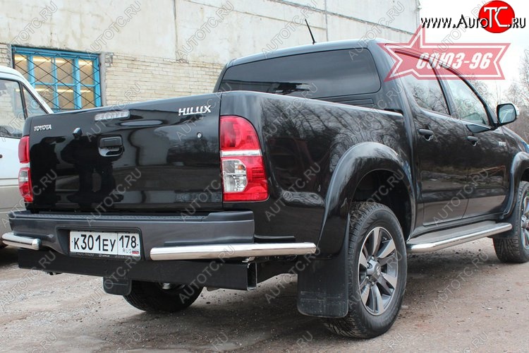 9 539 р. Защита заднего бампера из боковых уголков Souz-96 (d60) Toyota Hilux AN20,AN30  2-ой рестайлинг (2011-2016)  с доставкой в г. Горно‑Алтайск