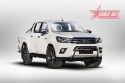 13 589 р. Защита переднего бампера под ПТФ Souz-96 (d42) Toyota Hilux AN120 дорестайлинг (2016-2020)  с доставкой в г. Горно‑Алтайск. Увеличить фотографию 2