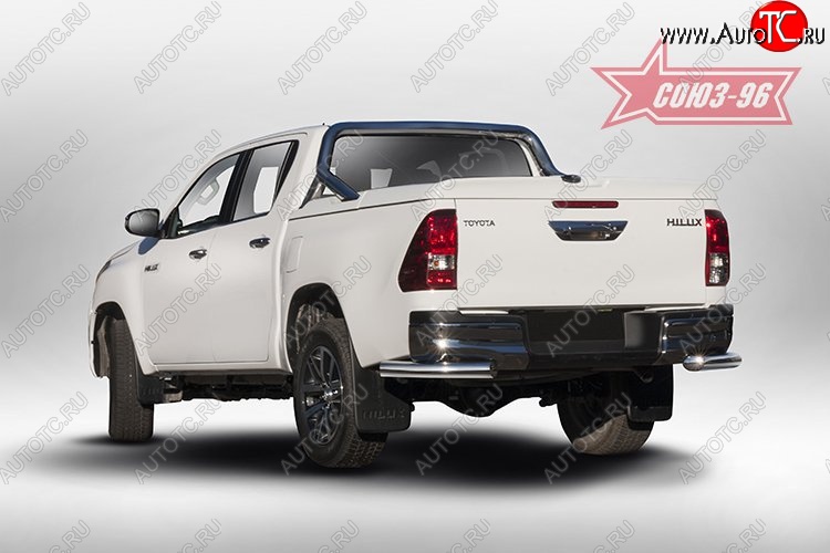 13 769 р. Защита заднего бампера из боковых уголков Souz-96 (d76) Toyota Hilux AN120 дорестайлинг (2016-2020)  с доставкой в г. Горно‑Алтайск