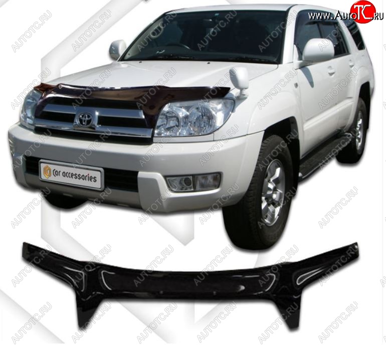 2 599 р. Дефлектор капота (N215) CA-Plastiс  Toyota Hilux Surf  N210 (2002-2005) дорестайлинг (Classic черный, Без надписи)  с доставкой в г. Горно‑Алтайск