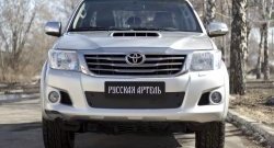 999 р. Зимняя заглушка решетки переднего бампера РА Toyota Hilux AN20,AN30  2-ой рестайлинг (2011-2016)  с доставкой в г. Горно‑Алтайск. Увеличить фотографию 2