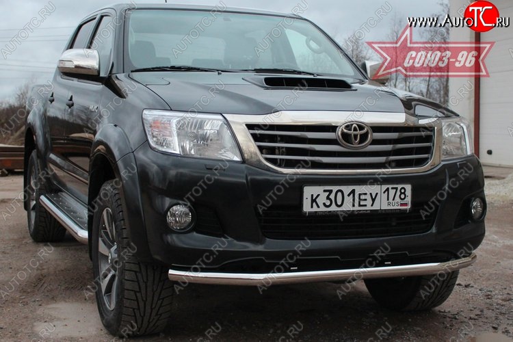 12 959 р. Защита переднего бампера одинарная Souz-96 (d60) Toyota Hilux AN20,AN30  2-ой рестайлинг (2011-2016)  с доставкой в г. Горно‑Алтайск