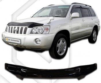 2 199 р. Дефлектор капота CA-Plastiс  Toyota Kluger  XU20 (2000-2003) дорестайлинг (серия Classic черный, Без надписи)  с доставкой в г. Горно‑Алтайск. Увеличить фотографию 2