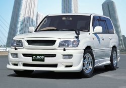 18 749 р. Накладка на передний бампер JAOS Toyota Land Cruiser 100 дорестайлинг (1998-2002) (Неокрашенная)  с доставкой в г. Горно‑Алтайск. Увеличить фотографию 2