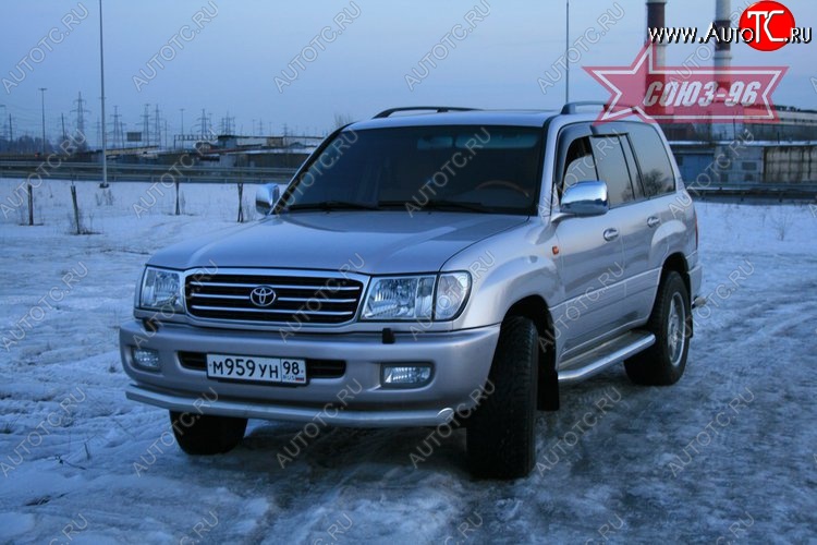 14 984 р. Защита переднего бампера одинарная Souz-96 (d76) Toyota Land Cruiser 100 2-ой рестайлинг (2005-2007)  с доставкой в г. Горно‑Алтайск