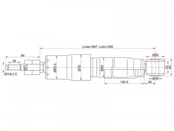 Амортизатор задний LH=RH SAT Toyota Land Cruiser 100 дорестайлинг (1998-2002)