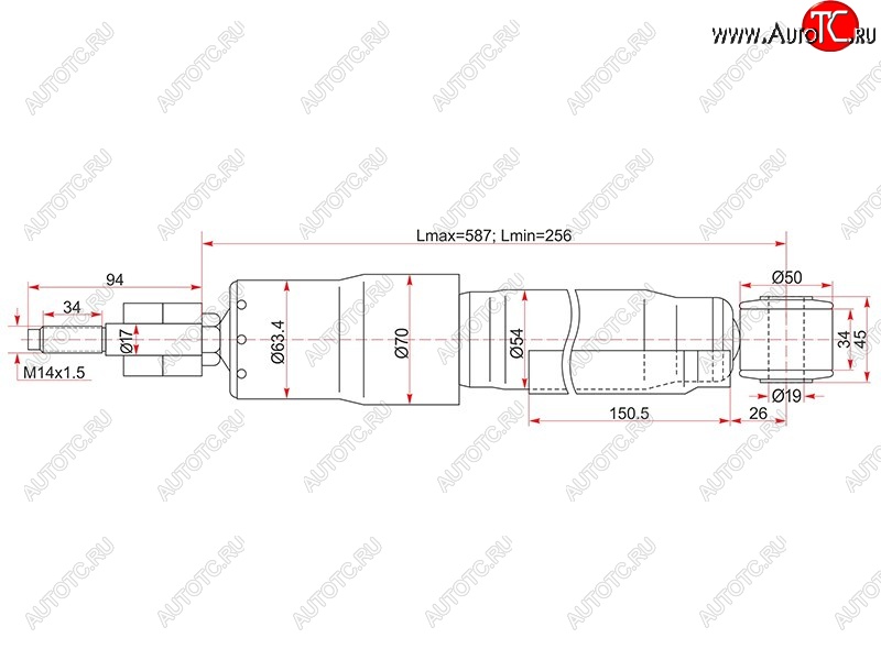 2 799 р. Амортизатор задний LH=RH SAT Toyota Land Cruiser 100 дорестайлинг (1998-2002)  с доставкой в г. Горно‑Алтайск