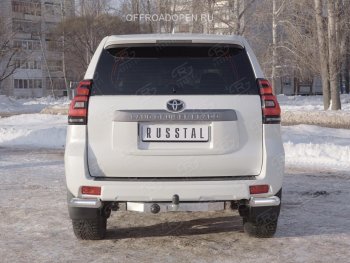 10 999 р. Защита заднего бампера (Ø76 мм уголки, нержавейка) SLITKOFF  Toyota Land Cruiser Prado  J150 (2017-2020) 2-ой рестайлинг  с доставкой в г. Горно‑Алтайск. Увеличить фотографию 2