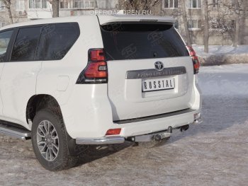 10 999 р. Защита заднего бампера (Ø76 мм уголки, нержавейка) SLITKOFF  Toyota Land Cruiser Prado  J150 (2017-2020) 2-ой рестайлинг  с доставкой в г. Горно‑Алтайск. Увеличить фотографию 4