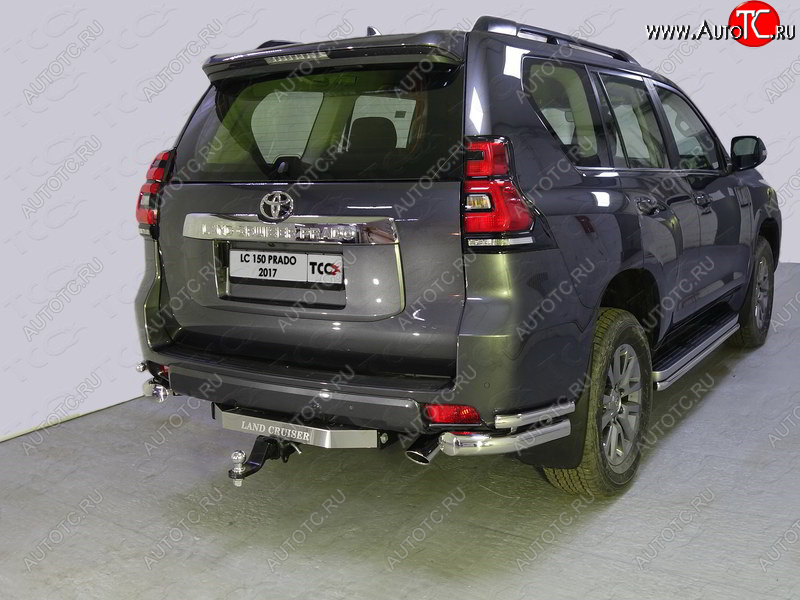 26 499 р. Защита заднего бампера (уголки двойные) ТСС 76,1/42,4 мм  Toyota Land Cruiser Prado  J150 (2017-2020) 2-ой рестайлинг  с доставкой в г. Горно‑Алтайск