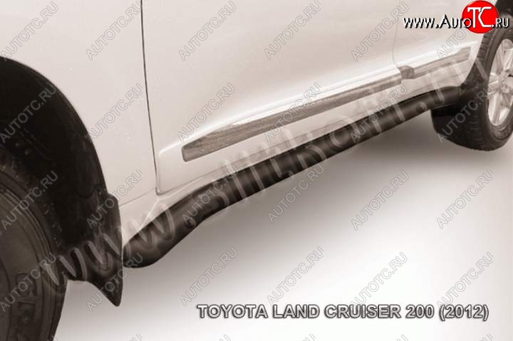 13 199 р. Защита порогов Slitkoff Toyota Land Cruiser 200 1-ый рестайлинг (2012-2015) (Цвет: серебристый)  с доставкой в г. Горно‑Алтайск