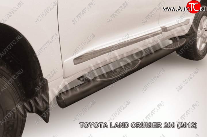 17 949 р. Защита порогов Slitkoff Toyota Land Cruiser 200 1-ый рестайлинг (2012-2015) (Цвет: серебристый)  с доставкой в г. Горно‑Алтайск