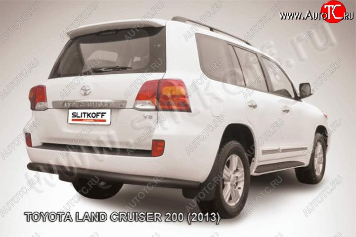 12 949 р. Защита задняя Slitkoff  Toyota Land Cruiser  200 (2012-2015) 1-ый рестайлинг (Цвет: серебристый)  с доставкой в г. Горно‑Алтайск