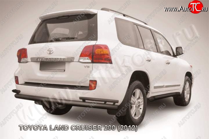 13 949 р. Защита задняя Slitkoff  Toyota Land Cruiser  200 (2012-2015) 1-ый рестайлинг (Цвет: серебристый)  с доставкой в г. Горно‑Алтайск