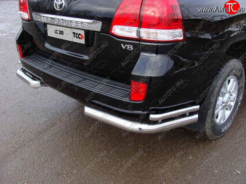 26 499 р. Защита заднего бампера (уголки двойные) ТСС 76,1/42,4 мм  Toyota Land Cruiser  200 (2012-2015) 1-ый рестайлинг  с доставкой в г. Горно‑Алтайск