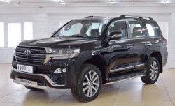 23 899 р. Защита переднего бампера (Ø63 мм с надписью, нержавейка) SLITKOFF Toyota Land Cruiser 200 2-ой рестайлинг (2015-2021)  с доставкой в г. Горно‑Алтайск. Увеличить фотографию 2