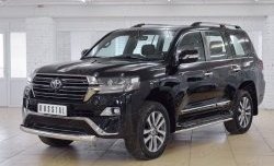 17 899 р. Защита переднего бампера (Ø76 мм короткая, нержавейка) SLITKOFF Toyota Land Cruiser 200 2-ой рестайлинг (2015-2021)  с доставкой в г. Горно‑Алтайск. Увеличить фотографию 3