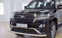 21 549 р. Защита переднего бампера из трубы диаметром 76 мм SLITKOFF (длинная) Toyota Land Cruiser 200 2-ой рестайлинг (2015-2021)  с доставкой в г. Горно‑Алтайск. Увеличить фотографию 3