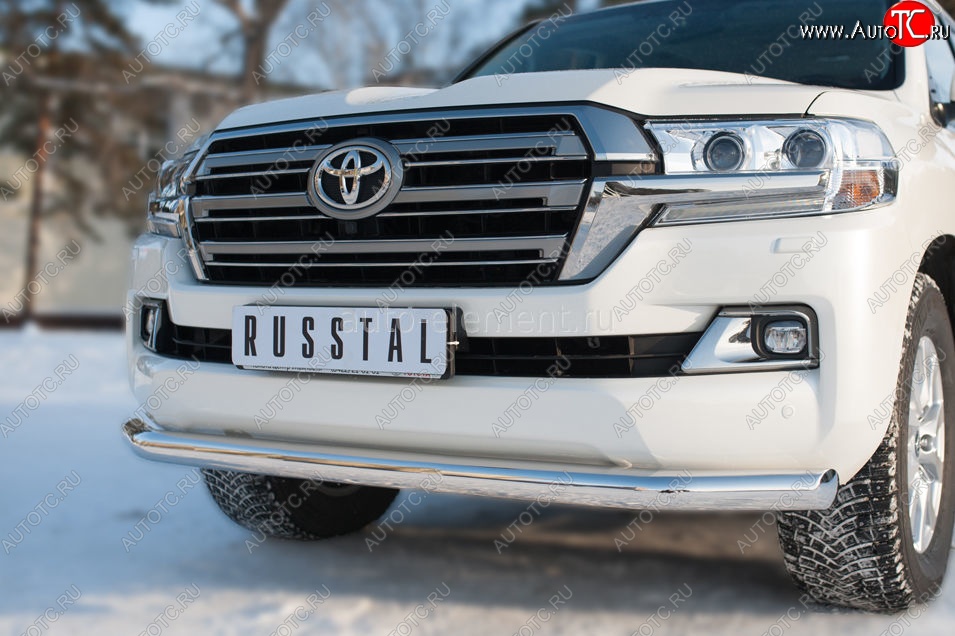 18 899 р. Одинарная защита переднего бампера диаметром 63 мм SLITKOFF  Toyota Land Cruiser  200 (2015-2021) 2-ой рестайлинг  с доставкой в г. Горно‑Алтайск