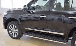 16 499 р. Защита порогов из круглой трубы диаметром 42 мм SLITKOFF Toyota Land Cruiser 200 2-ой рестайлинг (2015-2021)  с доставкой в г. Горно‑Алтайск. Увеличить фотографию 4