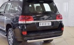 17 899 р. Защита заднего бампера (Ø76 мм дуга, нержавейка) SLITKOFF Toyota Land Cruiser 200 2-ой рестайлинг (2015-2021)  с доставкой в г. Горно‑Алтайск. Увеличить фотографию 2