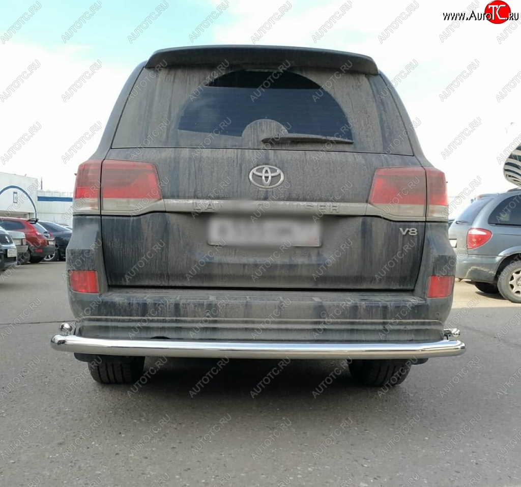 16 749 р. Тройная защита заднего бампера SLITKOFF из труб диаметром 76 и 42 мм SLITKOFF Toyota Land Cruiser 200 2-ой рестайлинг (2015-2021)  с доставкой в г. Горно‑Алтайск