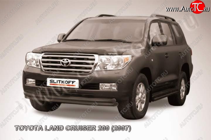 14 949 р. Защита переднего бампер Slitkoff Toyota Land Cruiser 200 дорестайлинг (2007-2012) (Цвет: серебристый)  с доставкой в г. Горно‑Алтайск