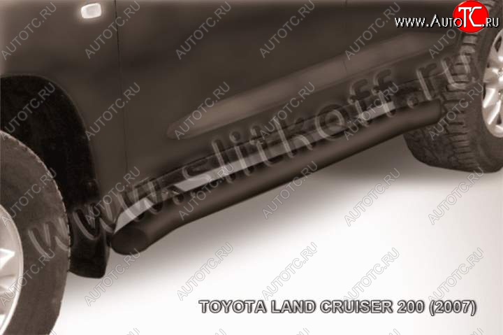 14 649 р. Защита порогов Slitkoff Toyota Land Cruiser 200 дорестайлинг (2007-2012) (Цвет: серебристый)  с доставкой в г. Горно‑Алтайск