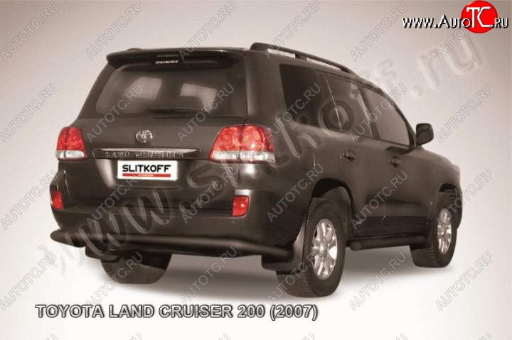 12 949 р. Защита задняя Slitkoff  Toyota Land Cruiser  200 (2007-2012) дорестайлинг (Цвет: серебристый)  с доставкой в г. Горно‑Алтайск