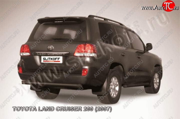 9 999 р. Защита задняя Slitkoff  Toyota Land Cruiser  200 (2007-2012) дорестайлинг (Цвет: серебристый)  с доставкой в г. Горно‑Алтайск