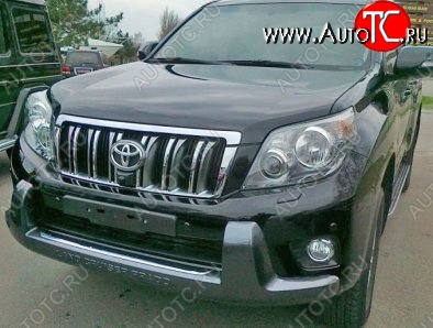 10 249 р. Накладка на передний бампер CT Toyota Land Cruiser Prado J150 дорестайлинг (2009-2013) (Неокрашенная)  с доставкой в г. Горно‑Алтайск