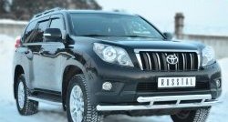 24 649 р. Защита переднего бампера (2 трубыØ63 мм, нержавейка) SLITKOFF Toyota Land Cruiser Prado J150 дорестайлинг (2009-2013)  с доставкой в г. Горно‑Алтайск. Увеличить фотографию 4