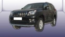 Одинарная защита переднего бампера диаметром 76 мм Slitkoff Toyota Land Cruiser Prado J150 дорестайлинг (2009-2013)