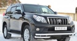 23 949 р. Защита переднего бампера (Ø63 мм с углами, нержавейка) SLITKOFF Toyota Land Cruiser Prado J150 дорестайлинг (2009-2013)  с доставкой в г. Горно‑Алтайск. Увеличить фотографию 4