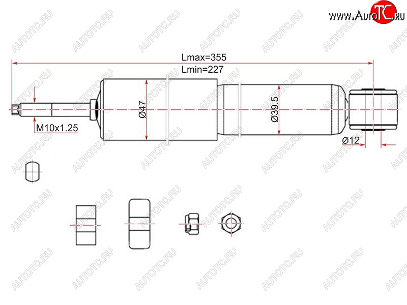 2 099 р. Амортизатор передний LH=RH SAT Toyota LiteAce Noah (1996-2001)  с доставкой в г. Горно‑Алтайск