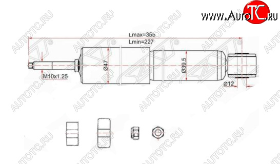 1 599 р. Амортизатор передний SAT  Toyota LiteAce  Noah (1996-2001)  с доставкой в г. Горно‑Алтайск