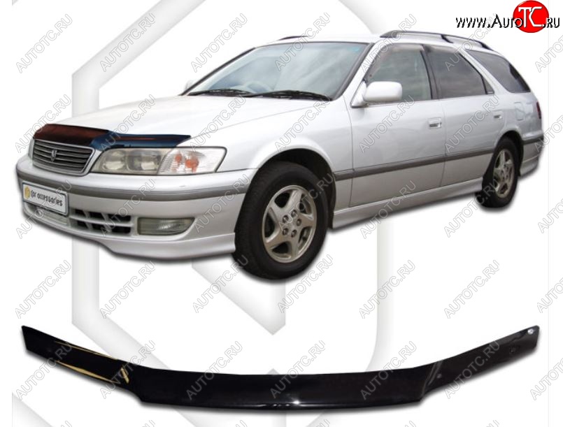 1 999 р. Дефлектор капота CA-Plastiс  Toyota Mark 2  Qualis (1997-2002) седан (Classic черный, Без надписи)  с доставкой в г. Горно‑Алтайск