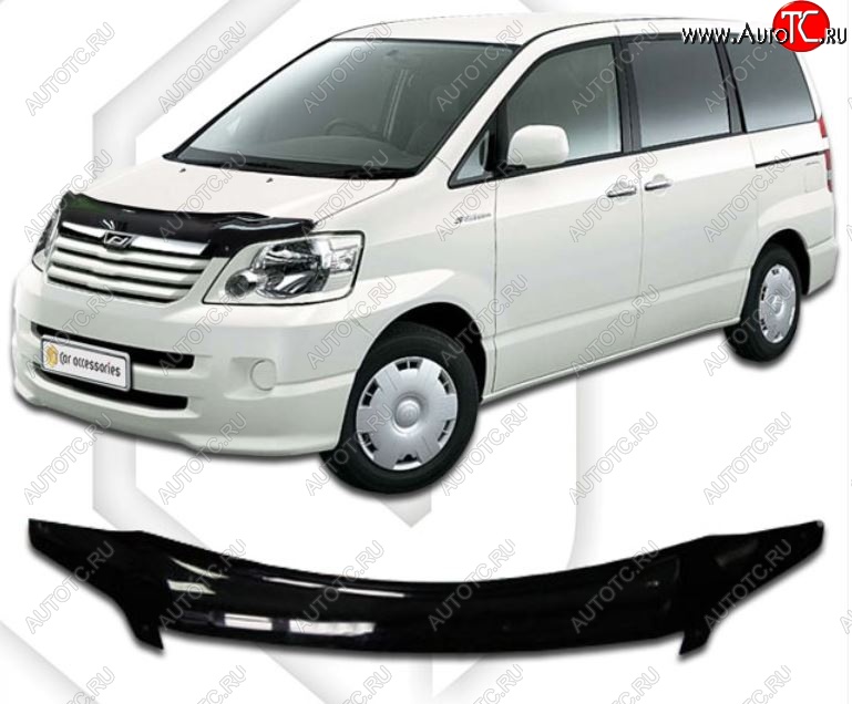 2 359 р. Дефлектор капота CA-Plastiс  Toyota Noah  1 (2001-2007) дорестайлинг, рестайлинг (Classic черный, Без надписи)  с доставкой в г. Горно‑Алтайск