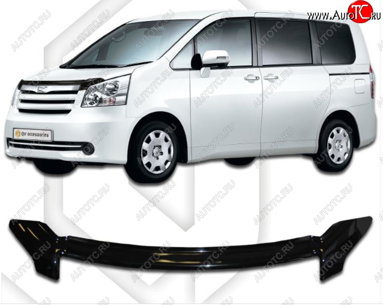 2 199 р. Дефлектор капота CA-Plastiс  Toyota Noah  2 (2007-2010) дорестайлинг (Classic черный, Без надписи)  с доставкой в г. Горно‑Алтайск