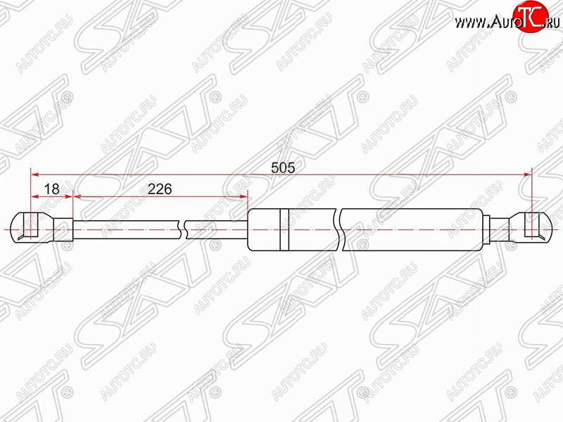 629 р. Газовый упор крышки багажника SAT  Toyota Prius  XW30 (2009-2011) дорестайлинг  с доставкой в г. Горно‑Алтайск